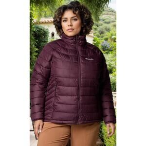 NWT Columbia Women's Omni Heat Powder Lite II Puffer Jacket Burgundy 3X